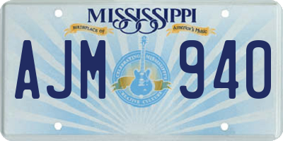 MS license plate AJM940