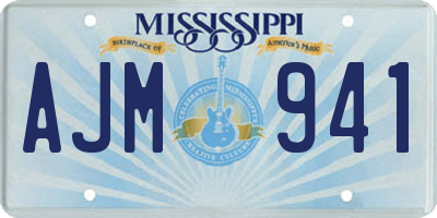 MS license plate AJM941