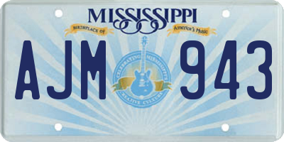 MS license plate AJM943