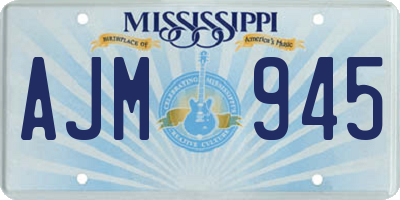 MS license plate AJM945