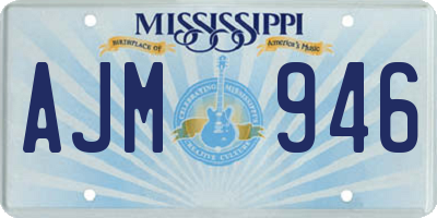 MS license plate AJM946