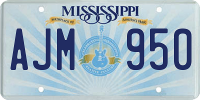 MS license plate AJM950