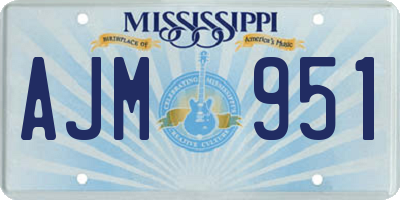 MS license plate AJM951