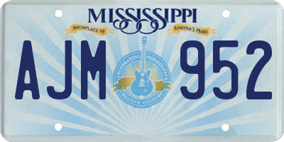 MS license plate AJM952