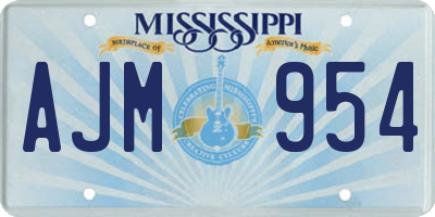 MS license plate AJM954