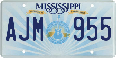 MS license plate AJM955