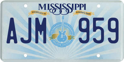 MS license plate AJM959