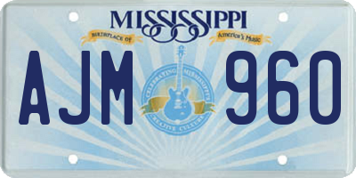 MS license plate AJM960