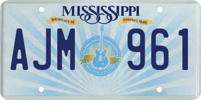 MS license plate AJM961
