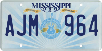 MS license plate AJM964