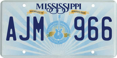 MS license plate AJM966
