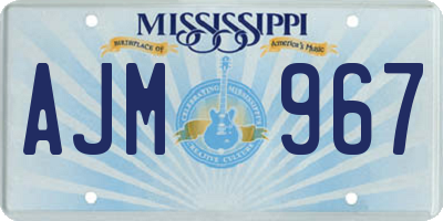 MS license plate AJM967