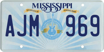 MS license plate AJM969