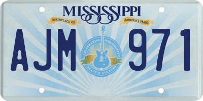 MS license plate AJM971