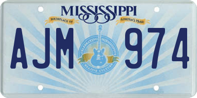 MS license plate AJM974