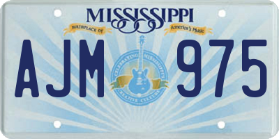 MS license plate AJM975