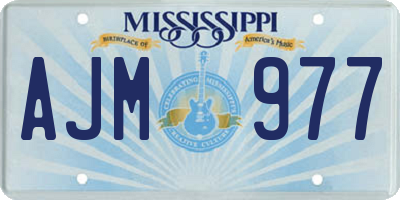 MS license plate AJM977