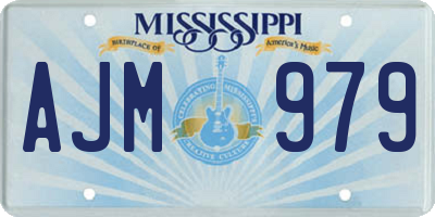 MS license plate AJM979