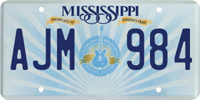 MS license plate AJM984