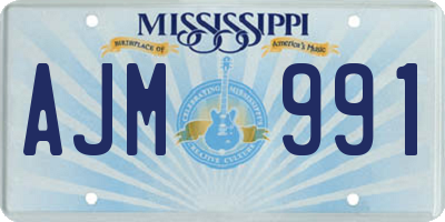 MS license plate AJM991