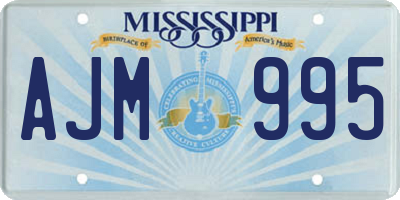 MS license plate AJM995