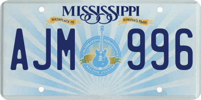 MS license plate AJM996
