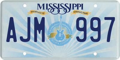 MS license plate AJM997