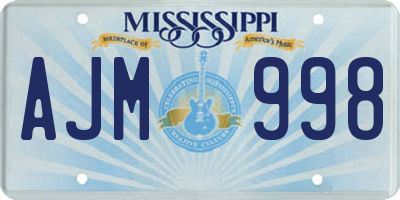 MS license plate AJM998