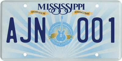 MS license plate AJN001