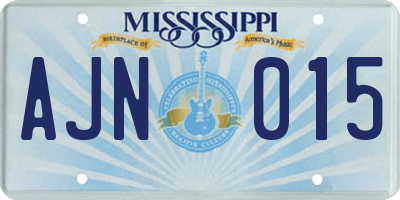 MS license plate AJN015