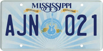 MS license plate AJN021