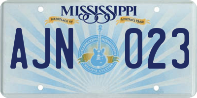 MS license plate AJN023