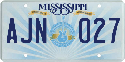 MS license plate AJN027