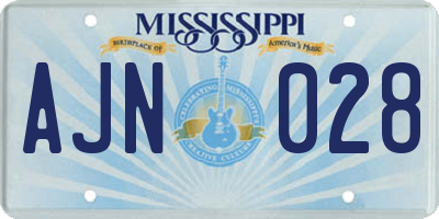 MS license plate AJN028