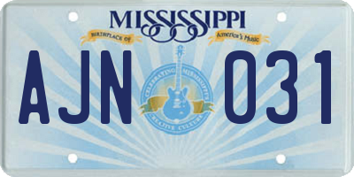 MS license plate AJN031