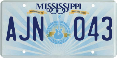 MS license plate AJN043