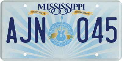 MS license plate AJN045