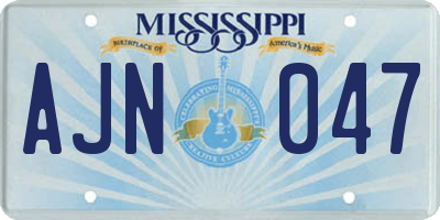 MS license plate AJN047
