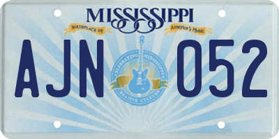 MS license plate AJN052