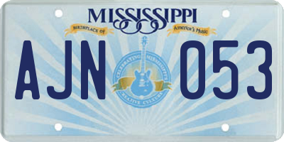 MS license plate AJN053