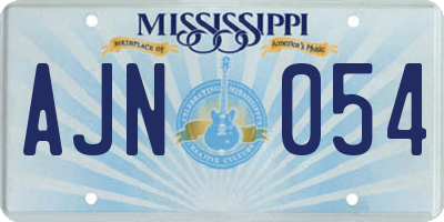 MS license plate AJN054