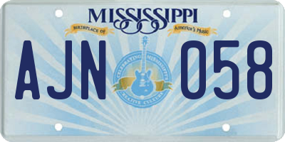 MS license plate AJN058