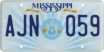 MS license plate AJN059