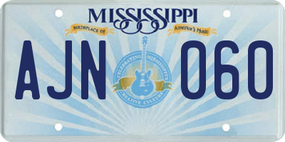 MS license plate AJN060