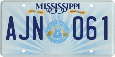 MS license plate AJN061