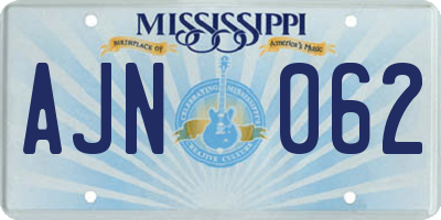 MS license plate AJN062