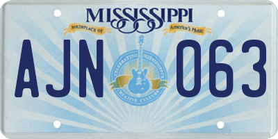 MS license plate AJN063
