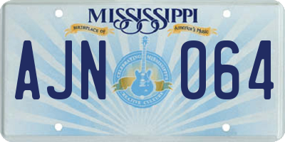 MS license plate AJN064
