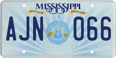 MS license plate AJN066