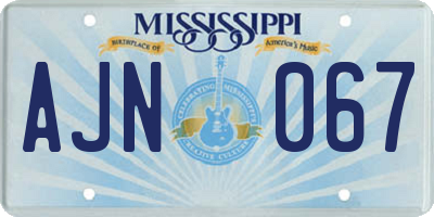 MS license plate AJN067